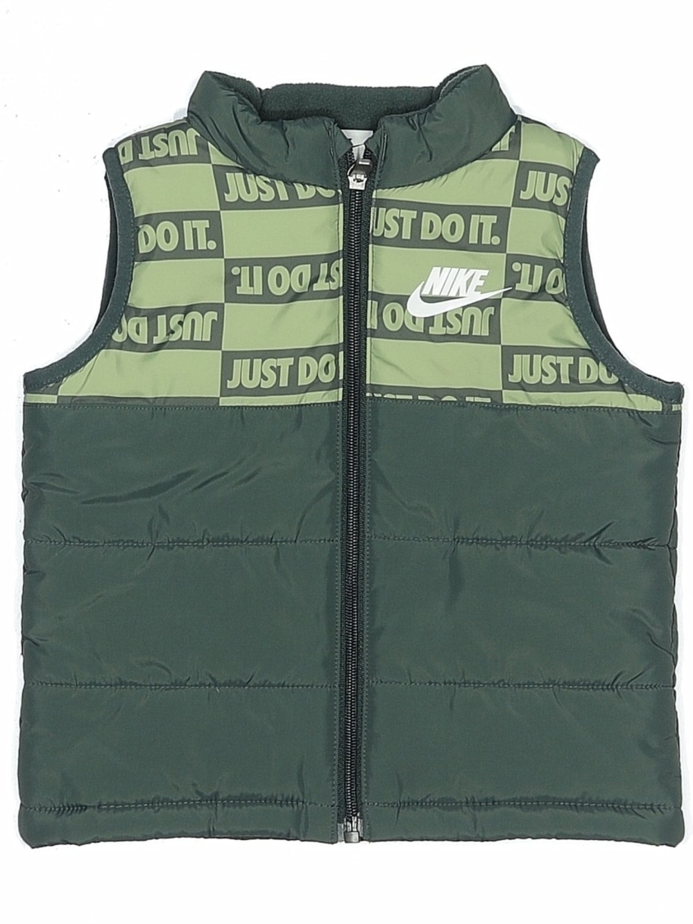 Nike Kids' 18m Green Puffer Vest - 'Just Do It'